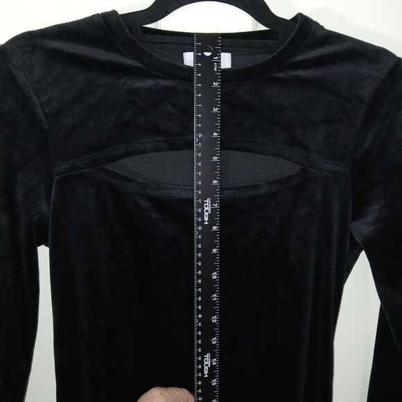 Juicy Couture Vintage Y2K Black Velour Dress Mini Glothic Party Holiday Size M. - Picture 12 of 16